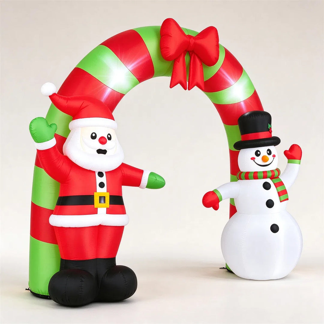 Inflatable Christmas archway with Santa snowman