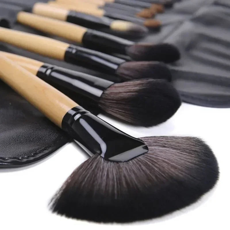 24-piece makeup brush set in pouch