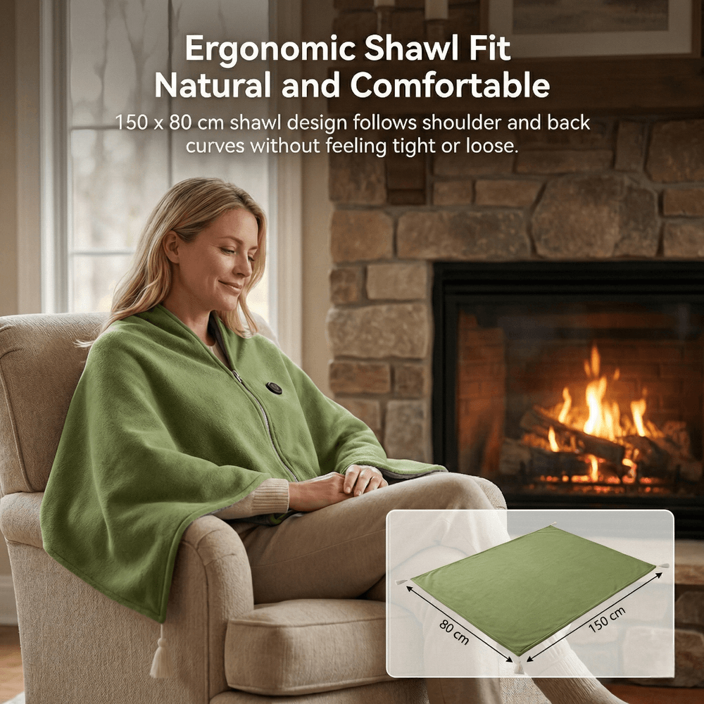 Heated Shawl Blanket - 8-Zone USB Heating, Portable, Office &amp; Camping