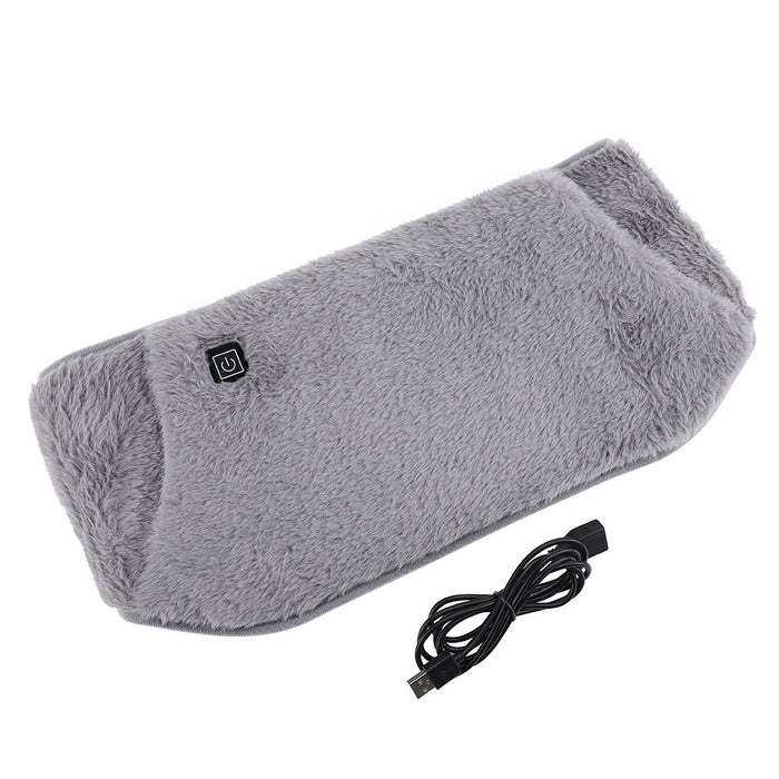 Heat Grove Plush USB Heated Waist Belt with Hand Warmer Pockets