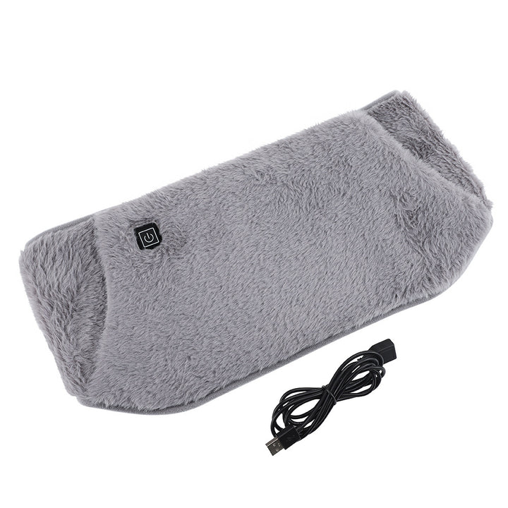 Plush heated waist belt with hand pocket