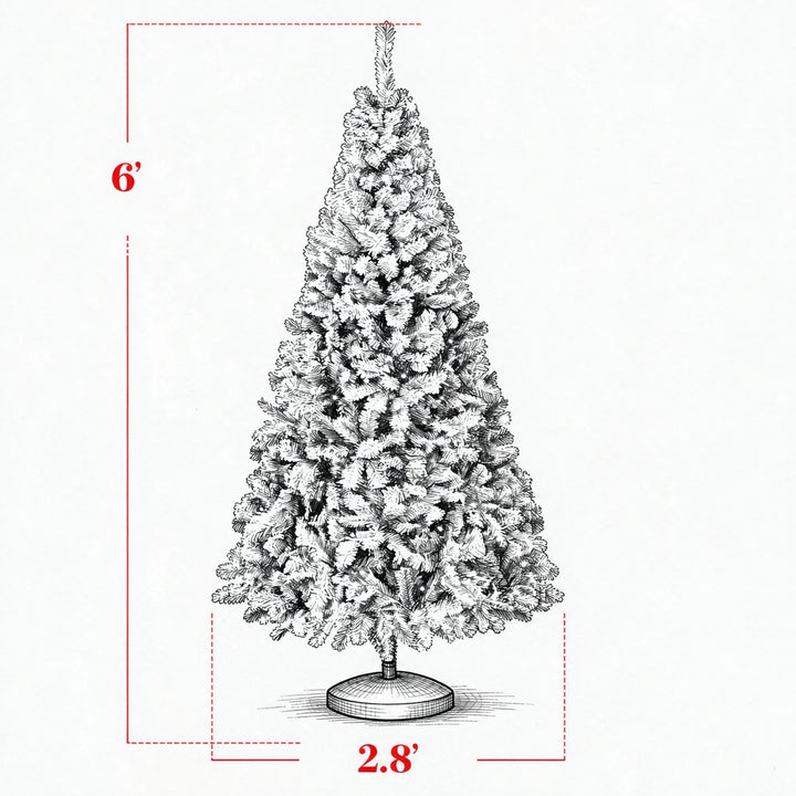 Flocked Fraser fir Christmas tree 6 ft