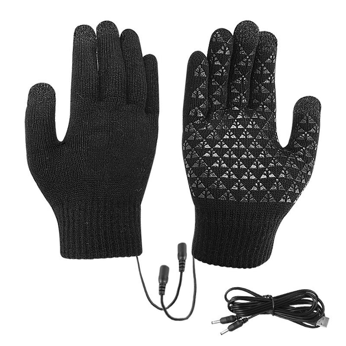 Heat Grove USB Heated Knit Gloves with Touchscreen Fingertips