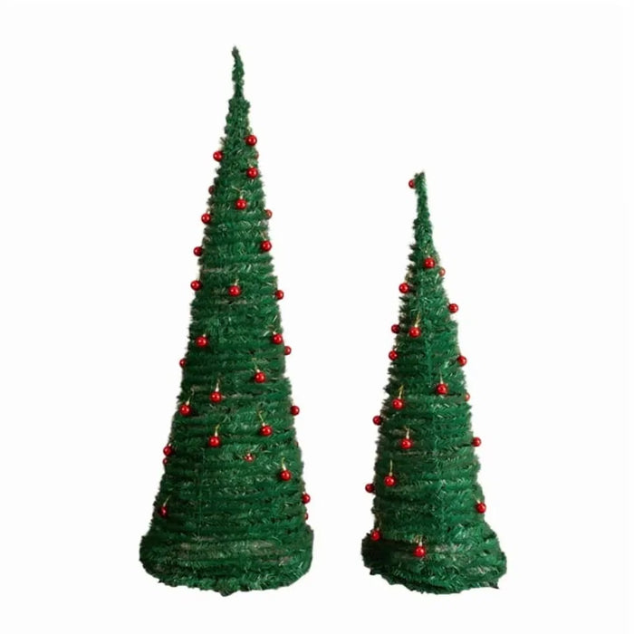 Heat Grove Set of 2 Pop-Up Christmas Trees with Red Ornaments