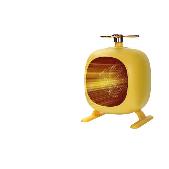 Yellow helicopter shaped mini desk heater
