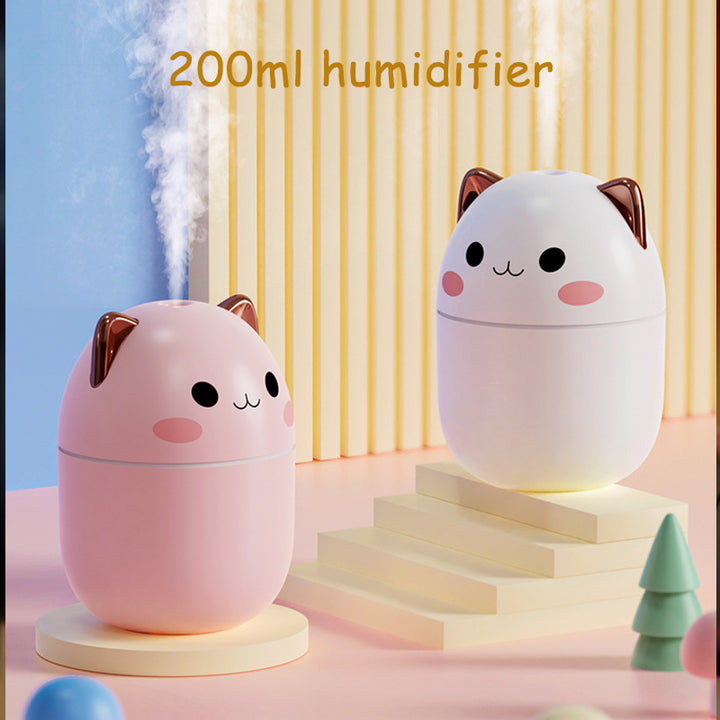Cute Cat Air Humidifier, Ultra-Silent USB for Bedroom and Car