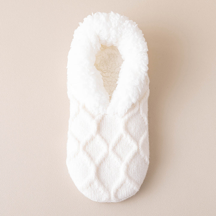 Plush-lined slipper socks with grip dots