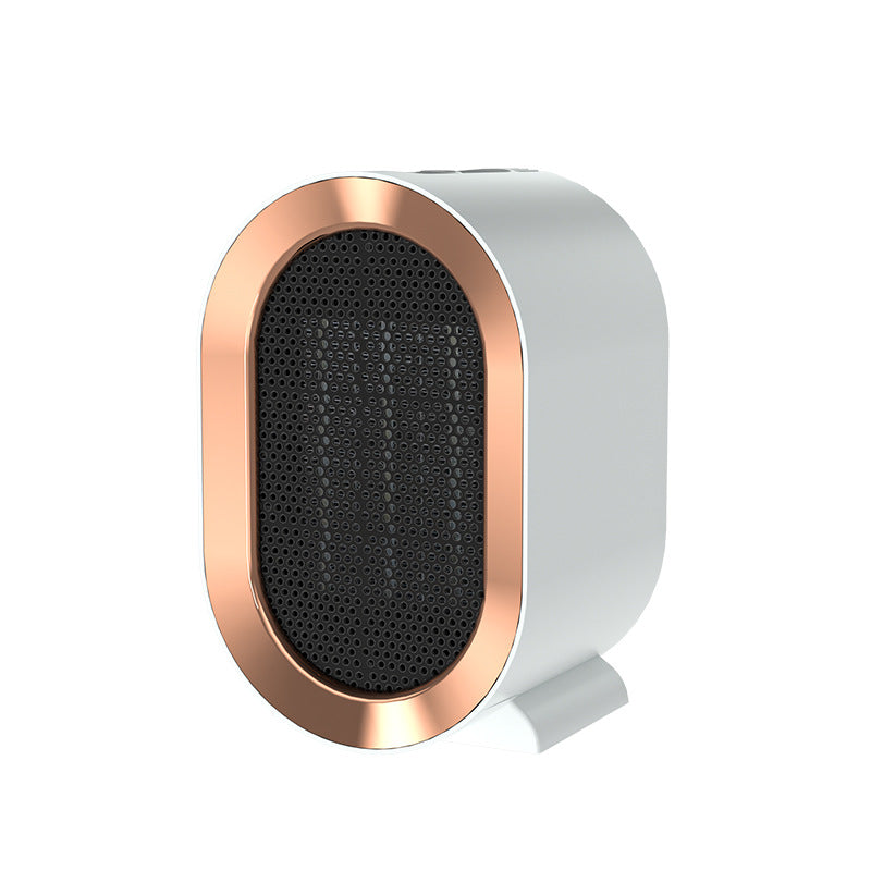 Compact white ceramic desk fan heater