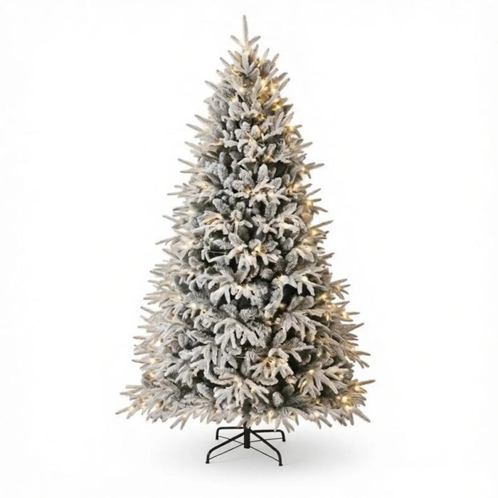 Heat Grove 6 ft Flocked Christmas Tree with 2,015 Tips and 260 LEDs