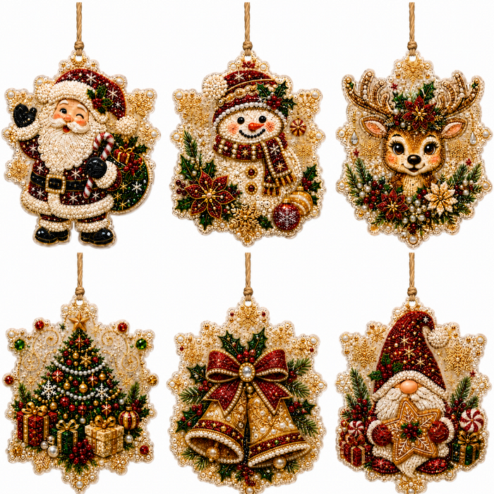 Heat Grove DIY Diamond Painting Christmas Ornament Kit, Set of 6