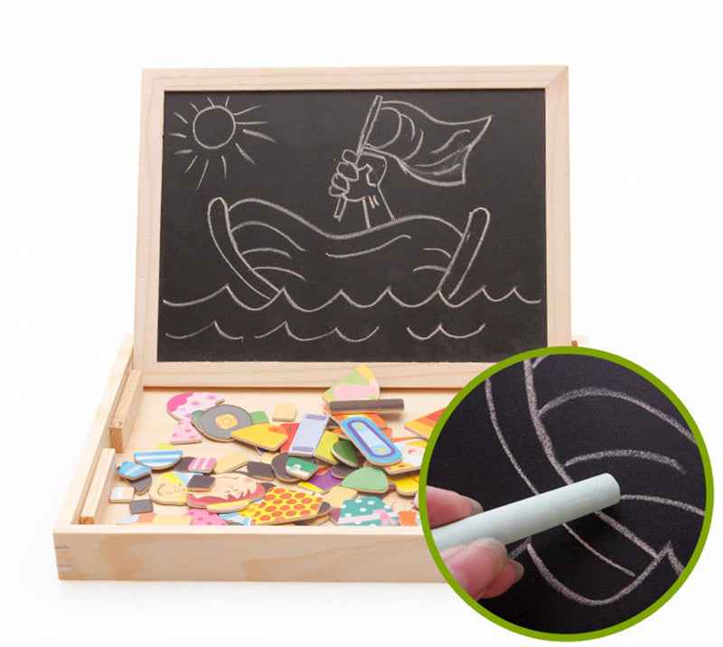 Wooden magnetic animal puzzle box