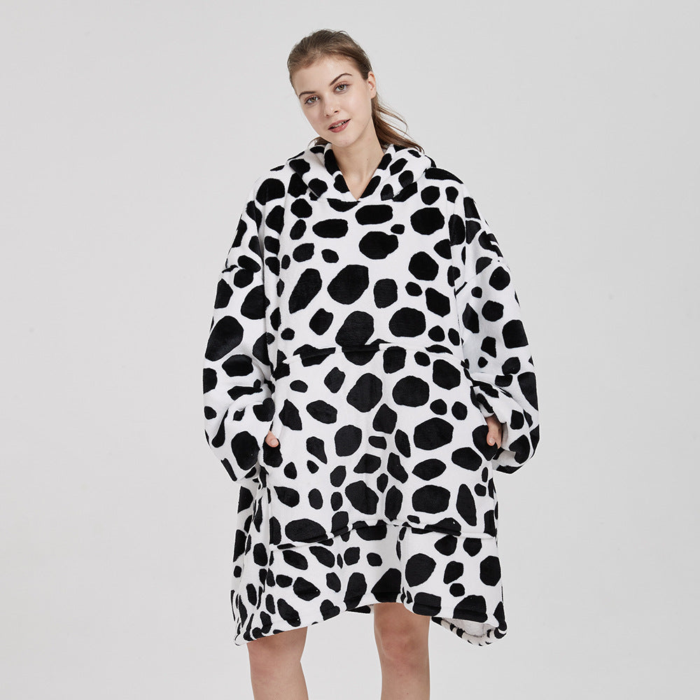 Wearable Blanket Hoodie for Adults, Flannel and Lamb Wool