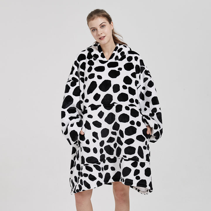 Wearable Blanket Hoodie for Adults, Flannel and Lamb Wool