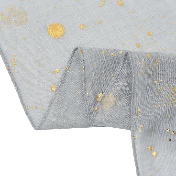 Navy scarf with gold star print