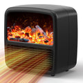 Ceramic Electric Space Heater with LED Flame, 1000-1500W Desktop