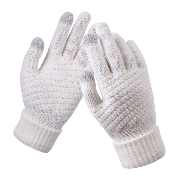 Textured knit touchscreen gloves