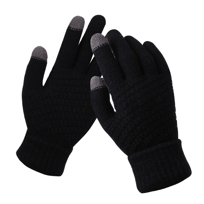 Textured knit touchscreen gloves