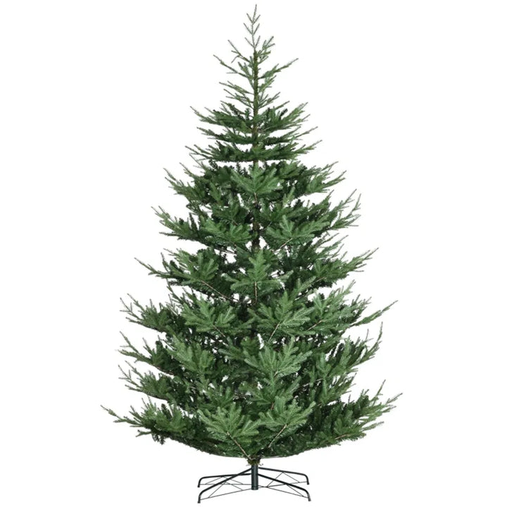 Tall realistic Nordic pine Christmas tree unlit