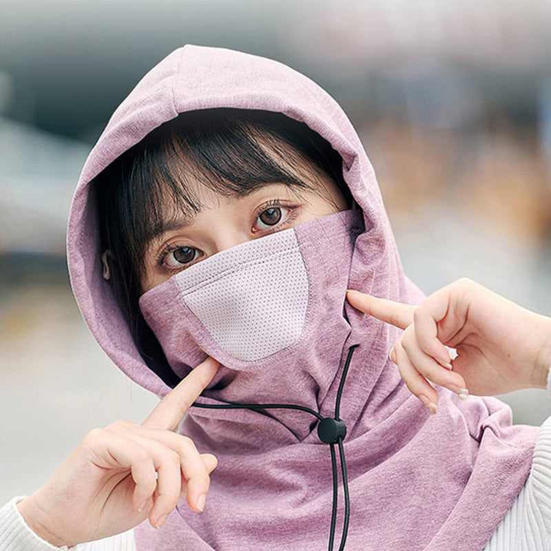 Hooded Face Mask &amp; Neck Warmer for Cycling and Skiing