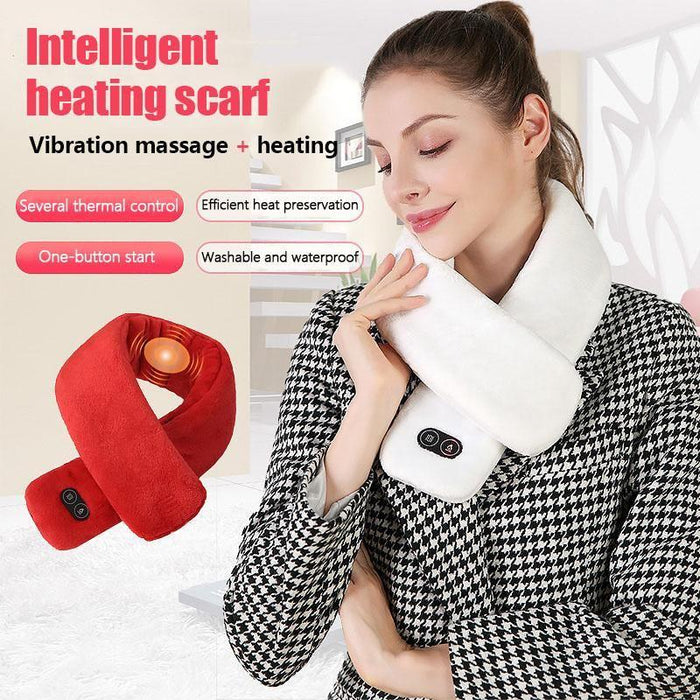 Heat Grove™ Heated Velvet Scarf with Vibration Massage and 3000 mAh Battery