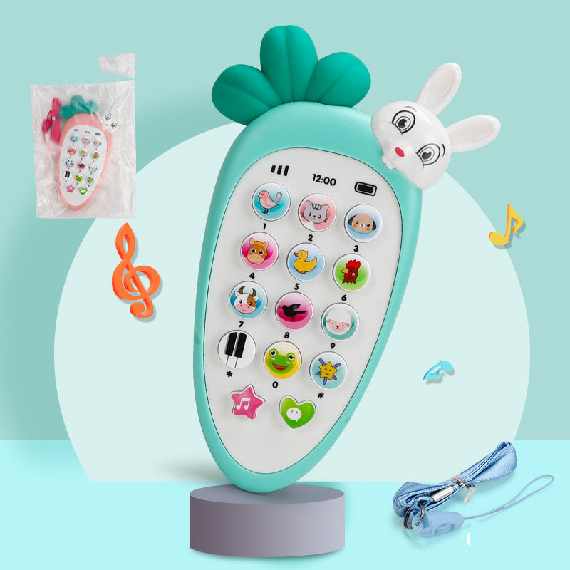 Orange carrot-shaped baby toy phone