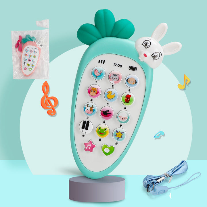 Orange carrot-shaped baby toy phone
