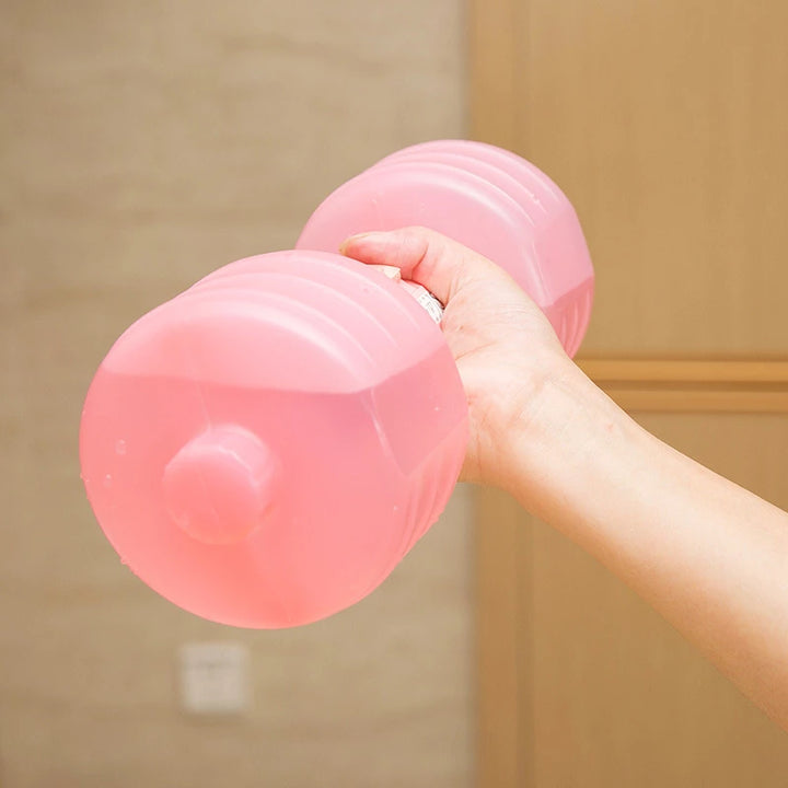 Pink refillable water dumbbell hand weight