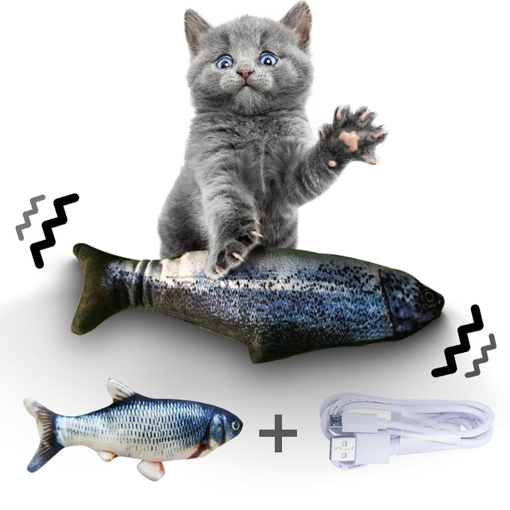 Realistic flopping fish toy for cats