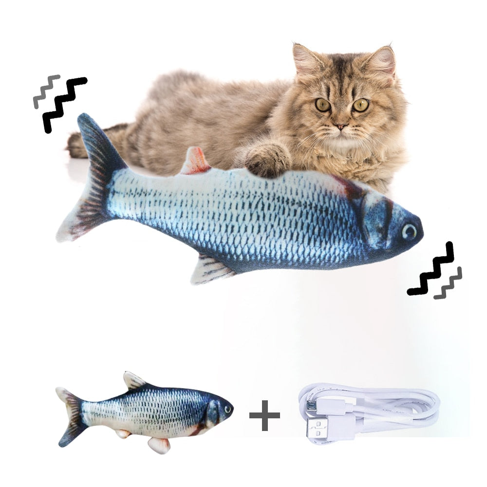 Realistic flopping fish toy for cats