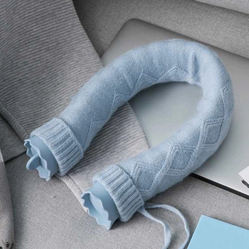 U-Shaped Neck Hot Water Bottle with Soft Knitted Cover