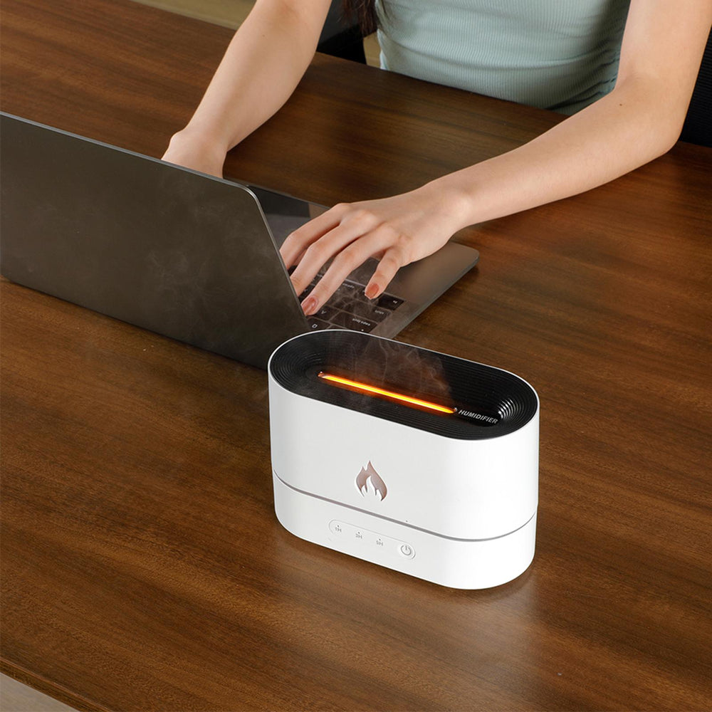 Square Flame Aroma Diffuser for Bedrooms, Quiet USB Humidifier