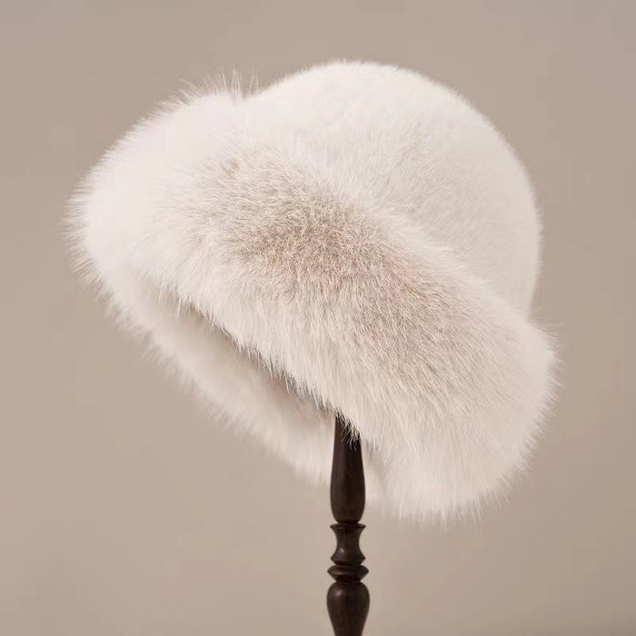 Heat Grove Faux Fur Cossack Hat with Rolled Brim