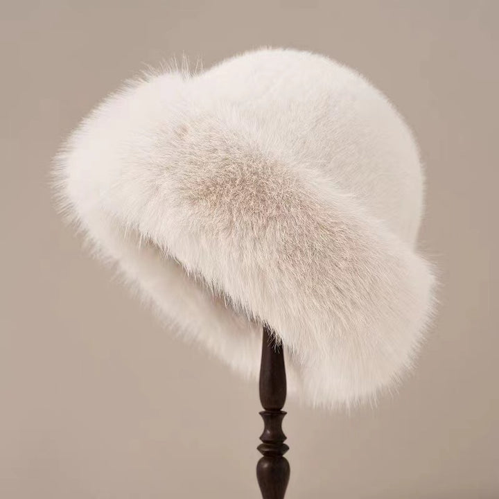 White faux fur Cossack hat