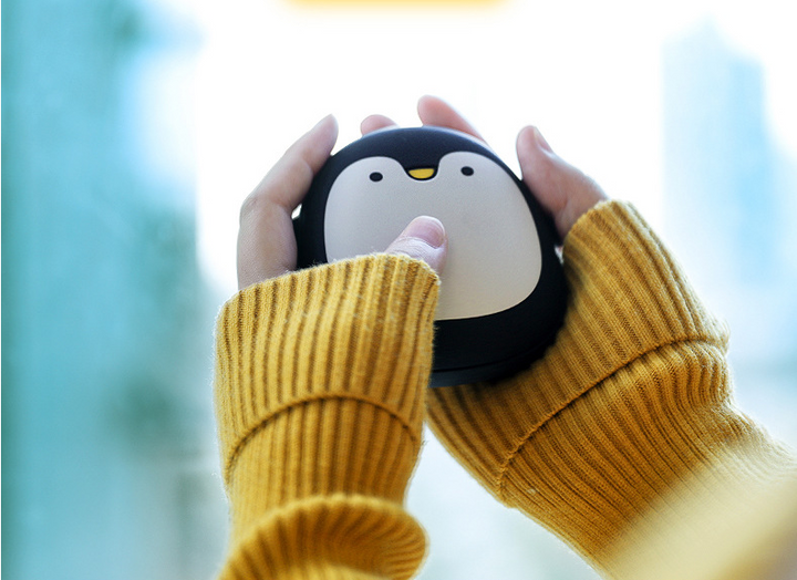 Cartoon Penguin and Polar Bear Hand Warmer, USB Rechargeable