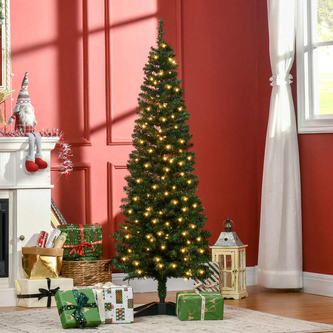 Slim pre lit pencil Christmas tree
