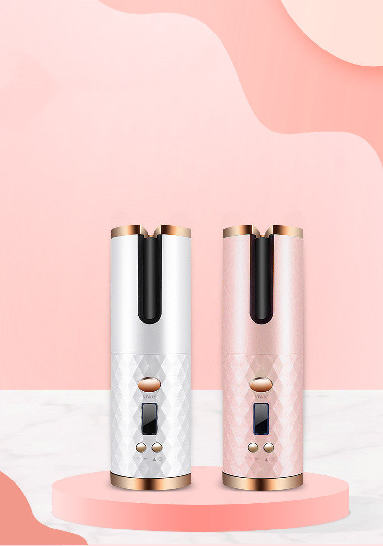 Cordless automatic rotating hair curler