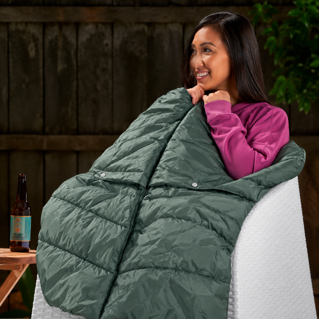 Outdoor Heated Blanket with Battery Powered Portable USB Power Bank and Three Heat Zones
