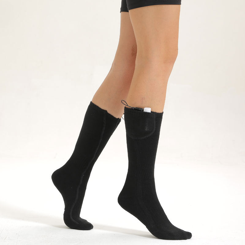 Black USB heated cotton socks