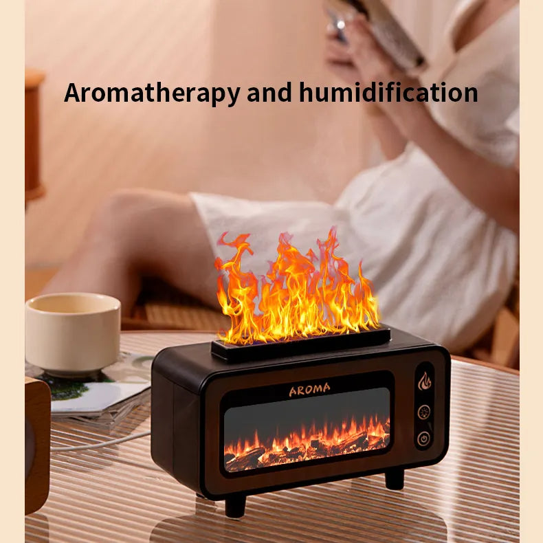 Fireplace Flame Aroma Diffuser, 200 ml with 7 LED Colors