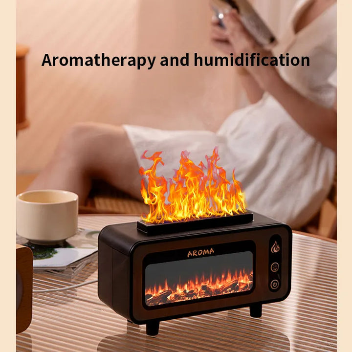 Fireplace Flame Aroma Diffuser, 200 ml with 7 LED Colors