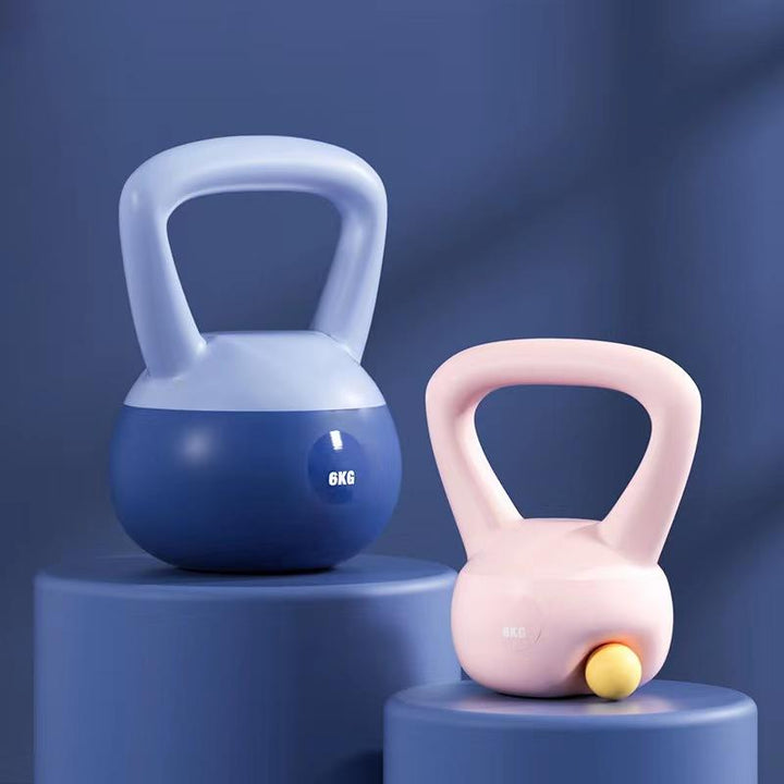 Light pink soft-shell kettlebell for home