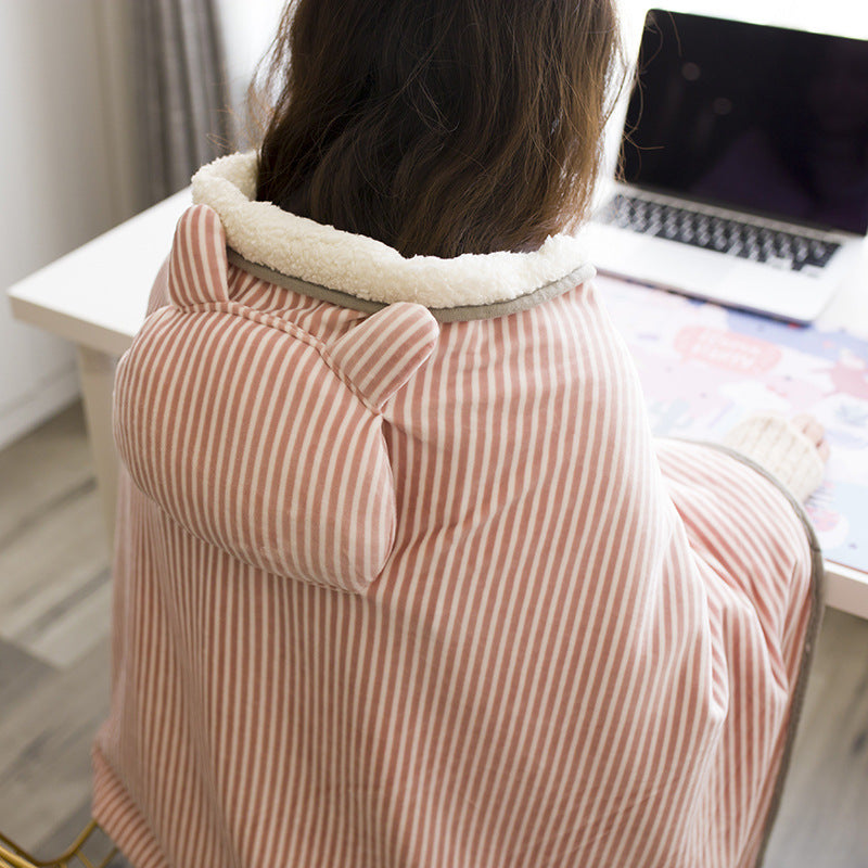 USB Heated Plush Blanket for Office, Washable with Power Bank Option