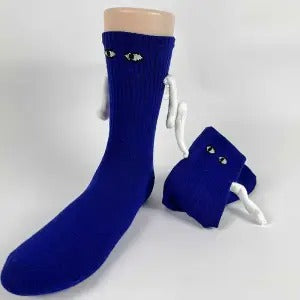 Couple socks with magnetic hands holding