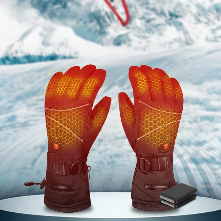 Waterproof Heated Ski Gloves with Rechargeable Battery
