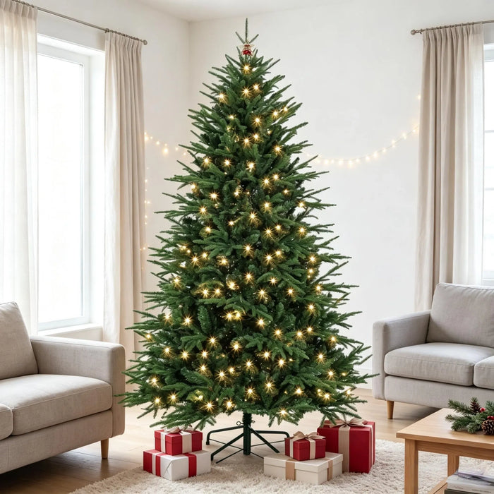 Heat Grove 6 ft Full Pre-Lit Christmas Tree with 300 Warm LEDs