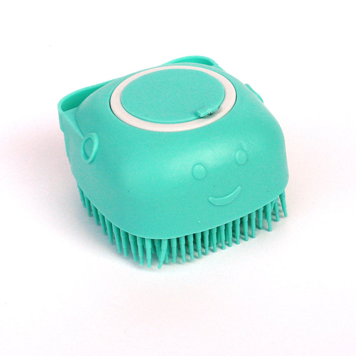 Heat Grove Silicone Pet Bath Brush with Shampoo Chamber
