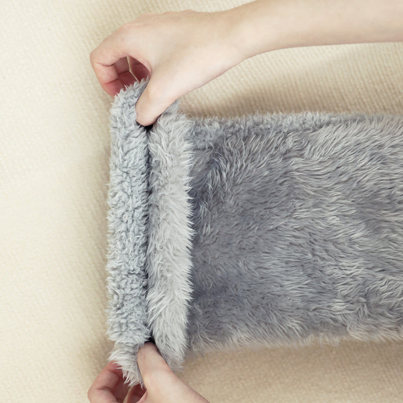 Fuzzy lilac over-the-knee plush socks