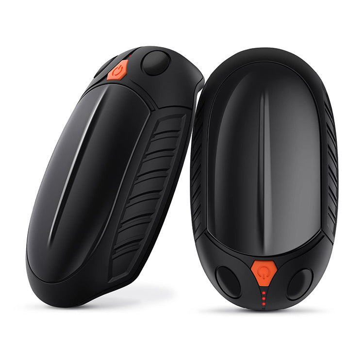 Rechargeable hand warmer charging a phone