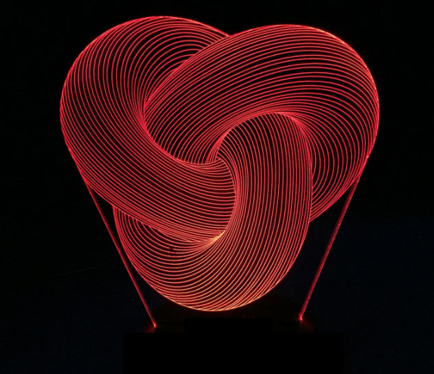 Twisted knot 3D illusion acrylic lamp
