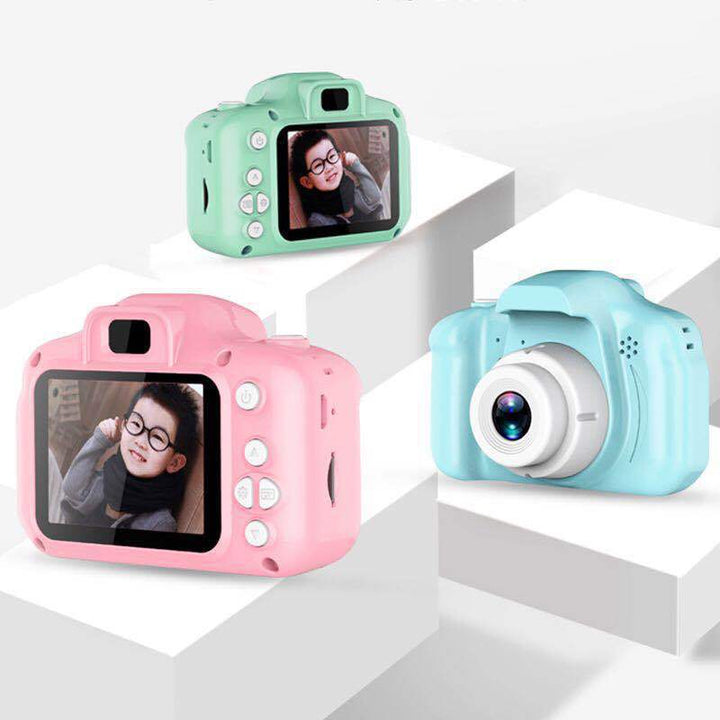 Small blue kids digital camera